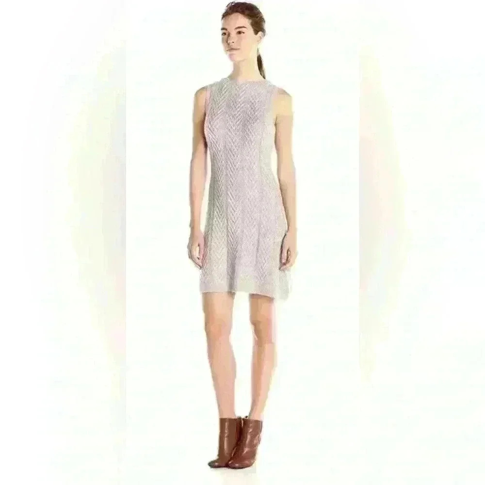 J.O.A. Foothills Sweater Dress Size S Grey Cable Knit Z376-21